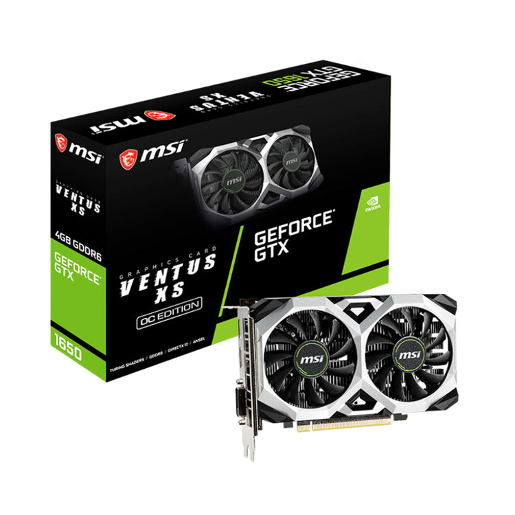 MSI GeForce GTX 1650 Graphics Card - 4GB GDDR6 - PCI Express 3.0 Video Card - HDMI, DP, DVI (GTX 1650 D6 VENTUS XS OC)