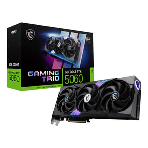 MSI GeForce RTX 5060 8G GAMING TRIO OC Graphics Card, 8GB GDDR7, 128-Bit Memory, TRI FROZR 4 THERMAL DESIGN With Air Antegrade Fin 2.0 - (G5060-8GTC)