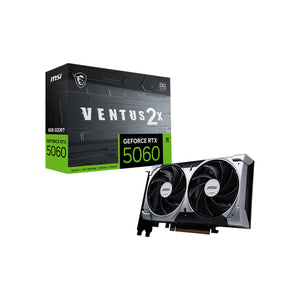 MSI GeForce RTX 5060 8G VENTUS 2X OC Graphics Card, 8GB GDDR7, 128-Bit Memory, Dual-Fan Thermal Design With TORX Fan 5.0, 3x Display Port / HDMI - (G5060-8V2C)