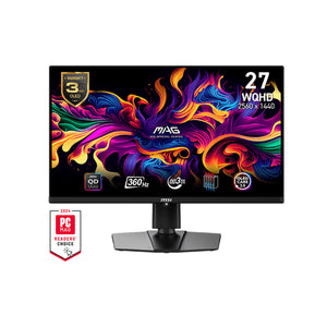 MSI MAG 271QPX QD-OLED 27" (WQHD) Flat Curvature Monitor - 360Hz Refresh Rate, QD-OLED Panel,  Anti-Reflection Frameless Design With, 2x HDMI / Display Port