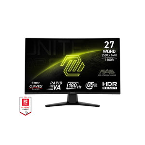MSI MAG 274CQF 27-Inch WQHD (2560x1440) Rapid VA Curved Gaming Monitor - 180Hz Refresh Rate, Adaptive-Sync Technology With AI Vision, 2x HDMI / Display Port
