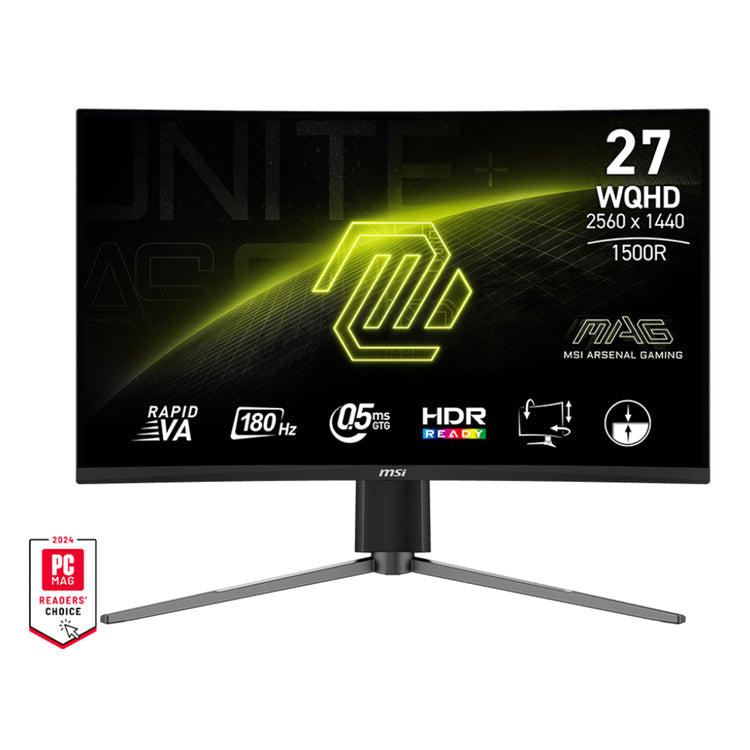 MSI MAG 27CQ6PF 27-Inch WQHD (2560x1440) Rapid VA Curved Gaming Monitor - 180Hz Refresh Rate, Adaptive-Sync Technology With Night Vision, 2x HDMI / Display Port