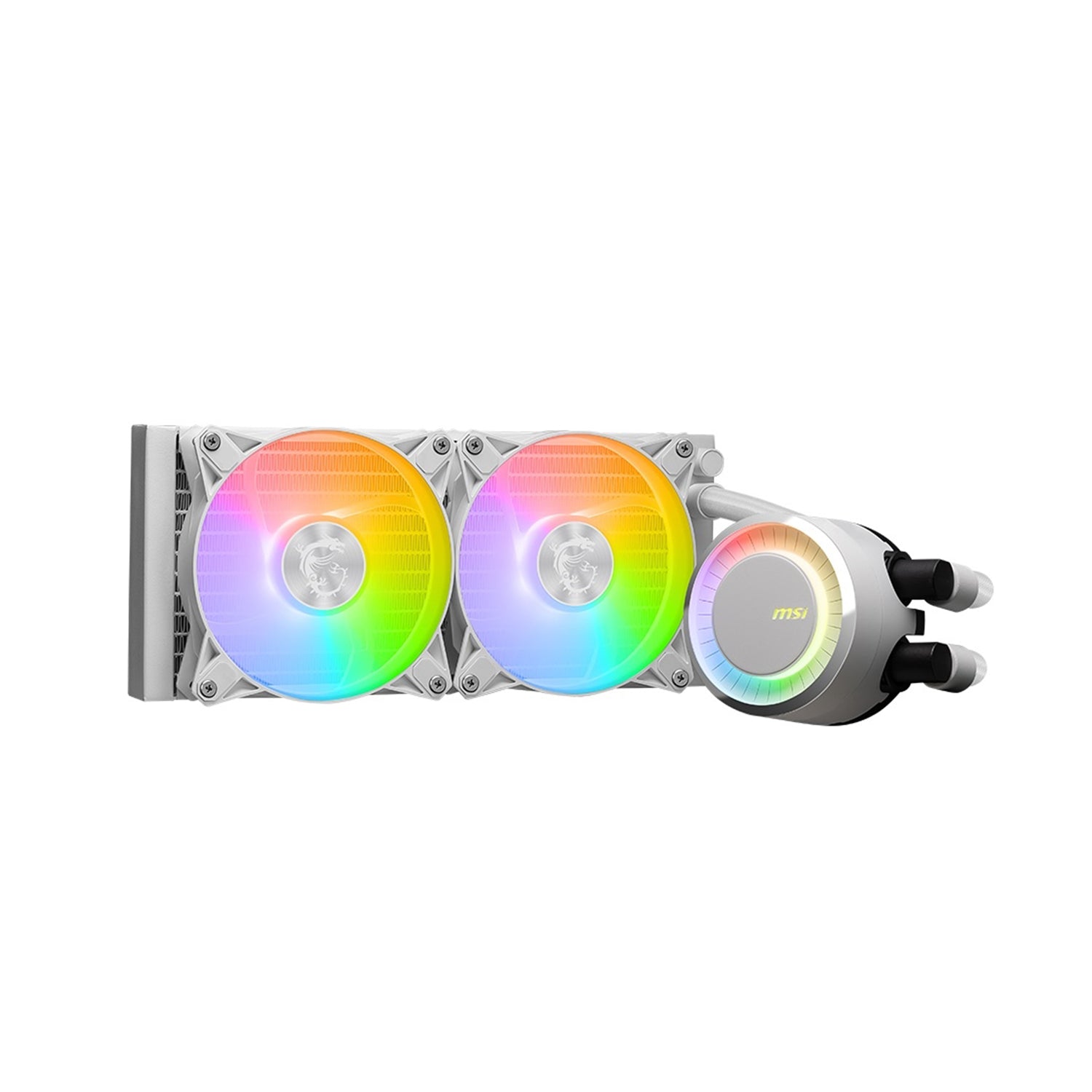 MSI MAG CoreLiquid E240 CPU Liquid Cooler - ARGB Fan Lighting With 240 mm Radiator Size, Water Cooling Tube Material - White