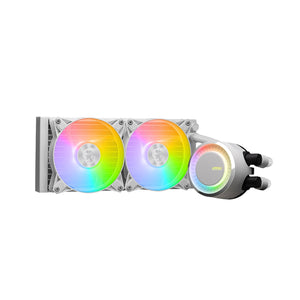 MSI MAG CoreLiquid E240 CPU Liquid Cooler - ARGB Fan Lighting With 240 mm Radiator Size, Water Cooling Tube Material - White
