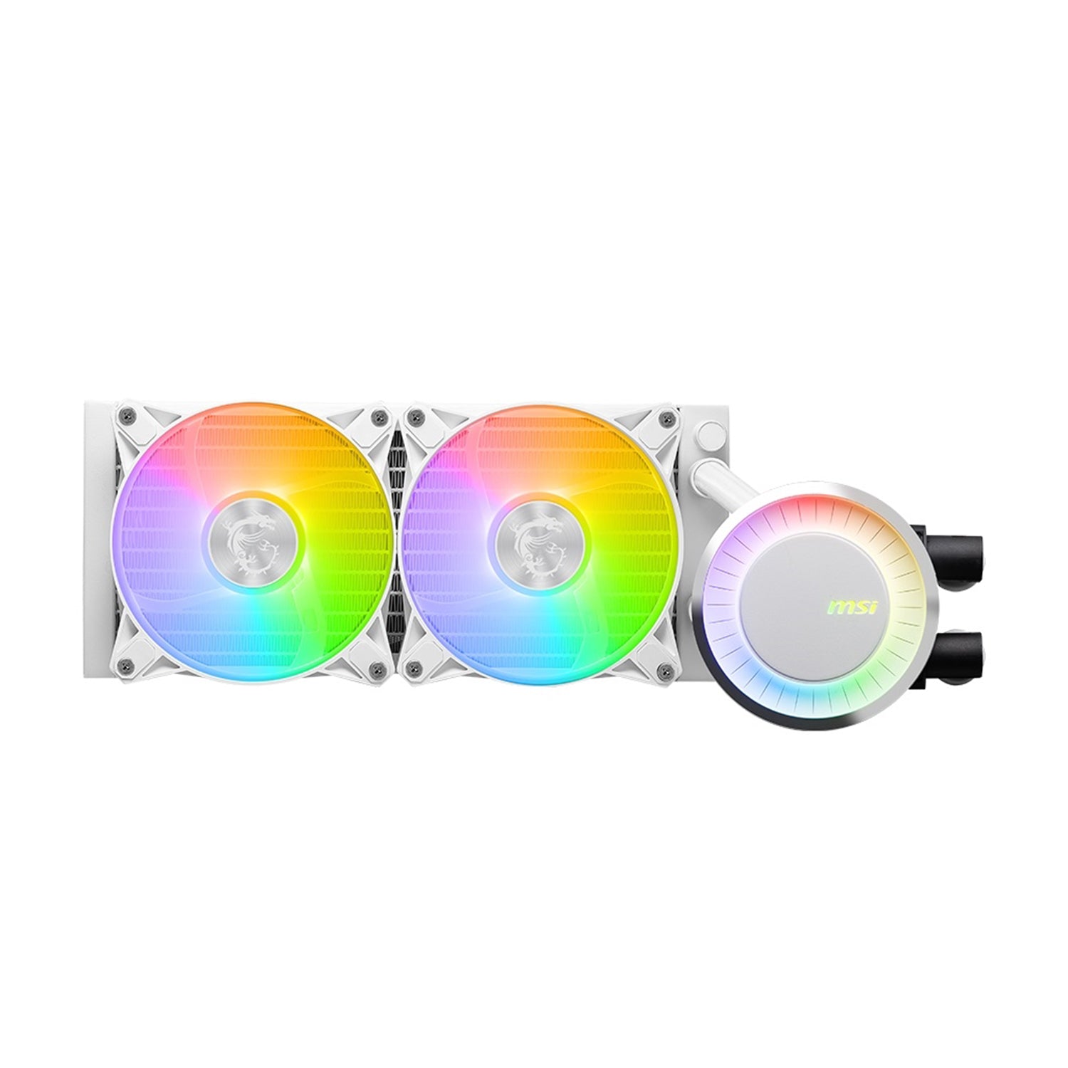 MSI MAG CoreLiquid E240 CPU Liquid Cooler - ARGB Fan Lighting With 240 mm Radiator Size, Water Cooling Tube Material - White