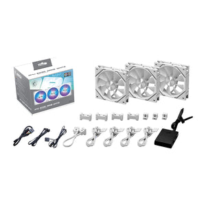 MSI MPG EZ120 ARGB White- 3W Fan, Magnetic Design With Daisy-Chain Connection, 120 mm ARGB Fan & Versatile Fan Blade Design - White