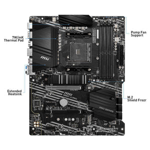 MSI B550-A PRO - AM4 Socket - AMD B550 Chipset - PCIe Gen4/Gen3 - M.2 Slots - DDR4 Memory - HDMI / Display port - ATX AMD Motherboard