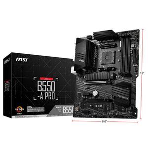 MSI B550-A PRO - AM4 Socket - AMD B550 Chipset - PCIe Gen4/Gen3 - M.2 Slots - DDR4 Memory - HDMI / Display port - ATX AMD Motherboard