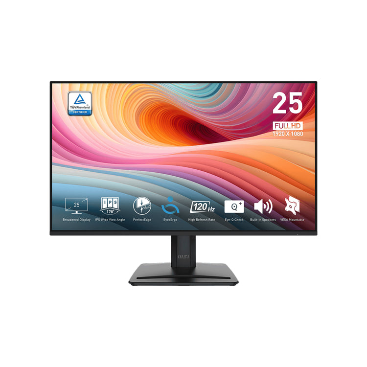 MSI PRO MP251 E2 Business Productivity Monitor - 24.5 Inch FHD Anti-Flicker Technology With EyesErgo Tech, 120Hz Refresh Rate, Built-in Speakers, HDMI / Display Port