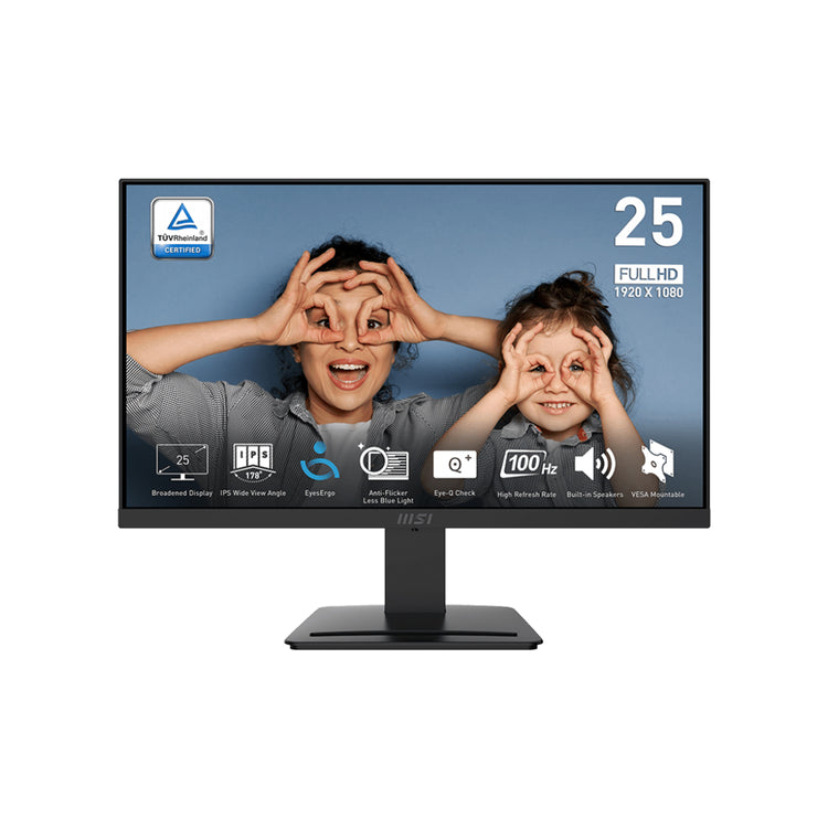 MSI PRO MP253 Business & Productivity Monitor - 25 Inch FHD Anti-Flicker Technology With EyesErgo Tech, 120Hz Refresh Rate, Built-in Speakers, HDMI / Display Port
