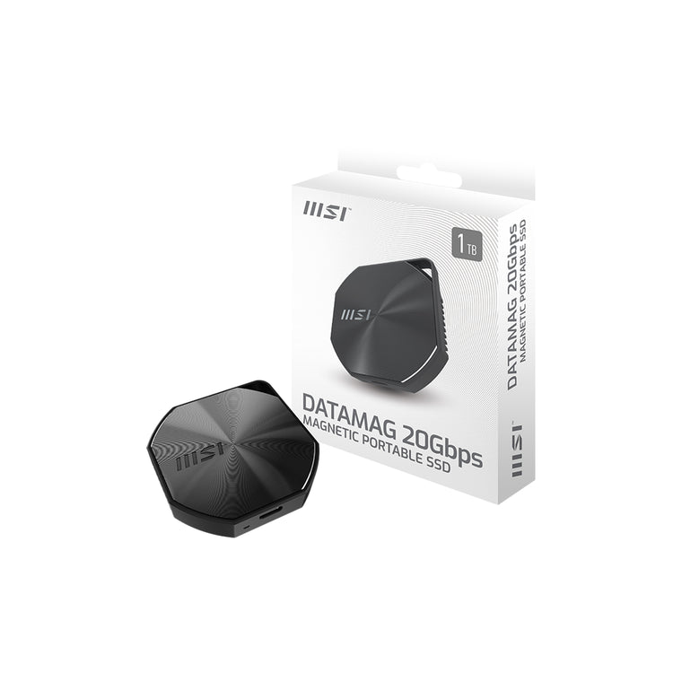 MSI DATAMAG 20 Gbps 1TB External Storage Magnetic Portable SSD - R/W Speed Up to 1600/1500 MB/s - Reliable Storage for Gaming, Students, Professionals (DATAMAG1TB)