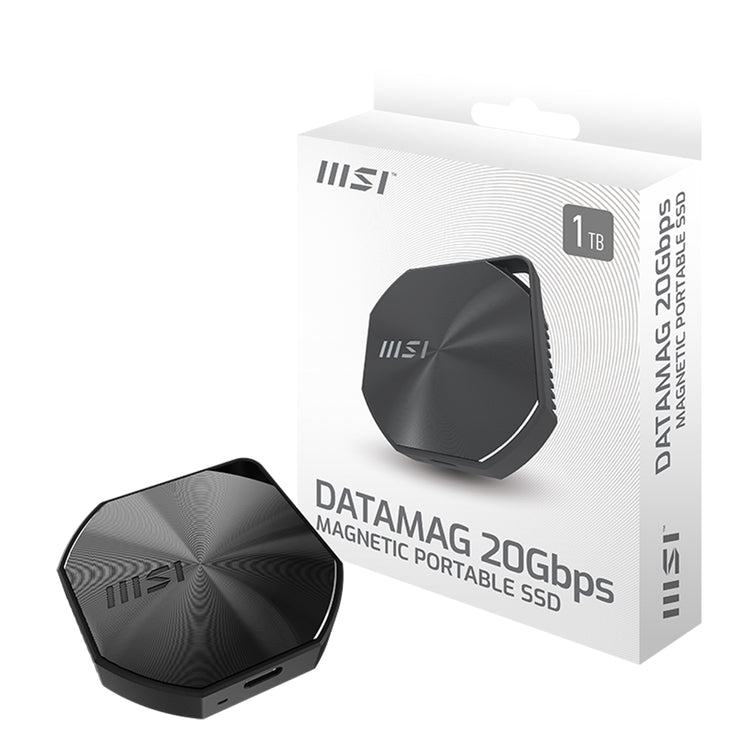 MSI DATAMAG 20 Gbps 1TB External Storage Magnetic Portable SSD - R/W Speed Up to 1600/1500 MB/s - Reliable Storage for Gaming, Students, Professionals (DATAMAG1TB)