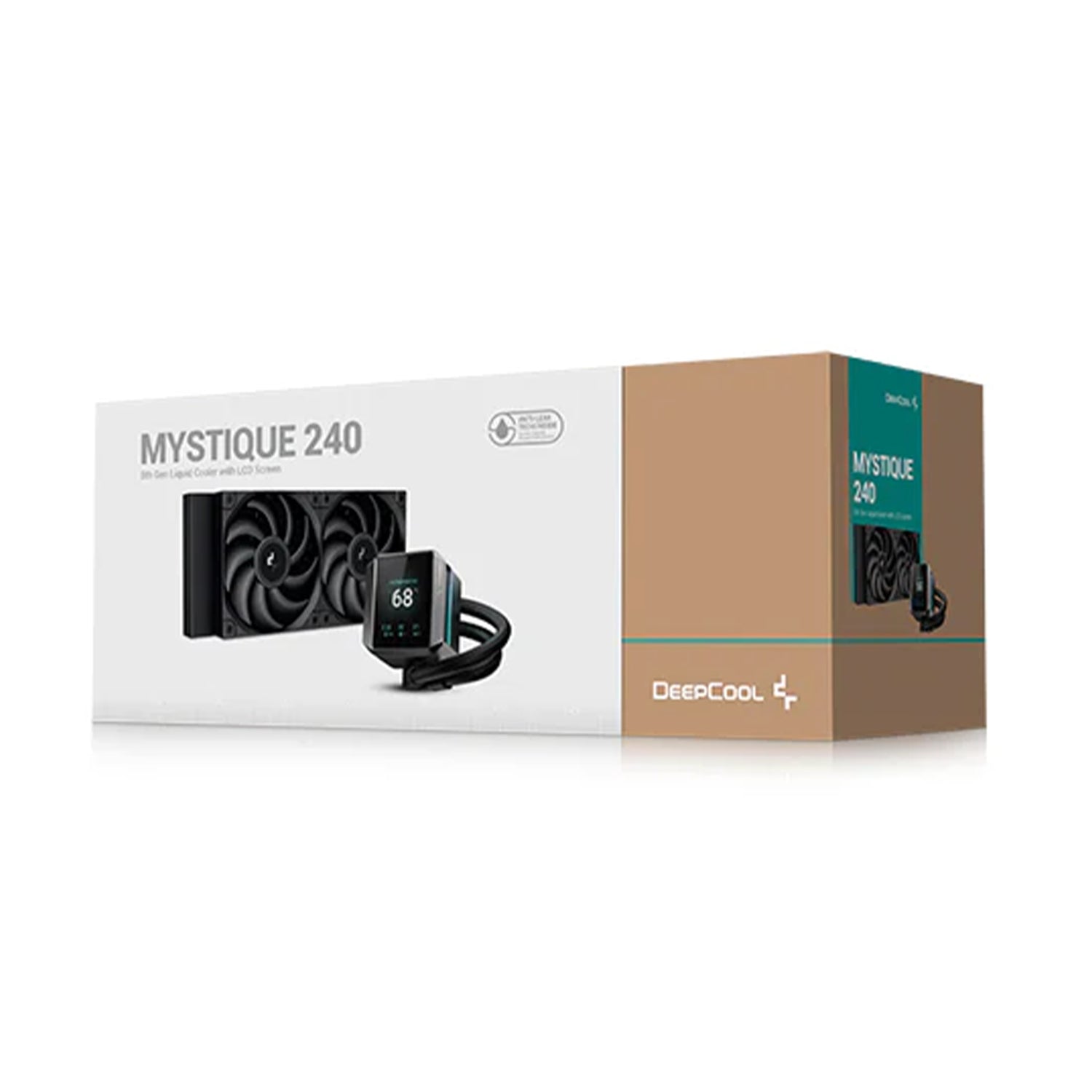 DEEPCOOL MYSTIQUE 240 Liquid CPU cooler - Fluid Dynamic Bearing and 2.8" TFT LCD screen With Anti-Leak Technology - Black (R-LX550-BKDSNC-G-1)