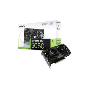 PNY GeForce RTX 5060 8GB Models Graphics Card - 8GB GDDR7 Memory, Dual Fan With Blackwell Architecture, 3x Display Port / HDMI - (VCG50608DFXPB1)