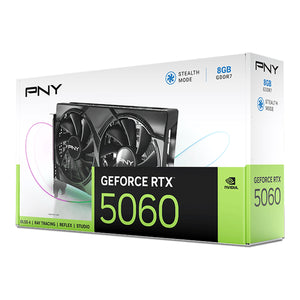 PNY GeForce RTX 5060 8GB Models Graphics Card - 8GB GDDR7 Memory, Dual Fan With Blackwell Architecture, 3x Display Port / HDMI - (VCG50608DFXPB1)