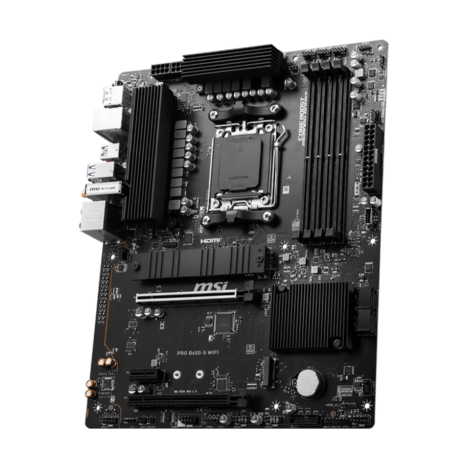 MSI PRO B650-S WIFI Motherboard, ATX - Support AMD Ryzen 9000/8000/7000 Series Desktop Processor, With DDR5 Up to 128GB Max Memory, Display Port / HDMI