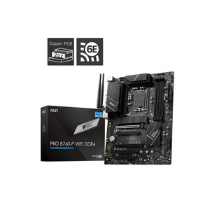 MSI PRO B760-P WIFI DDR4 Gaming Motherboard / ATX - Supports Intel 12th, 13th & 14th Gen Core Processors / LGA 1700 Socket / M.2 Gen4 Slots