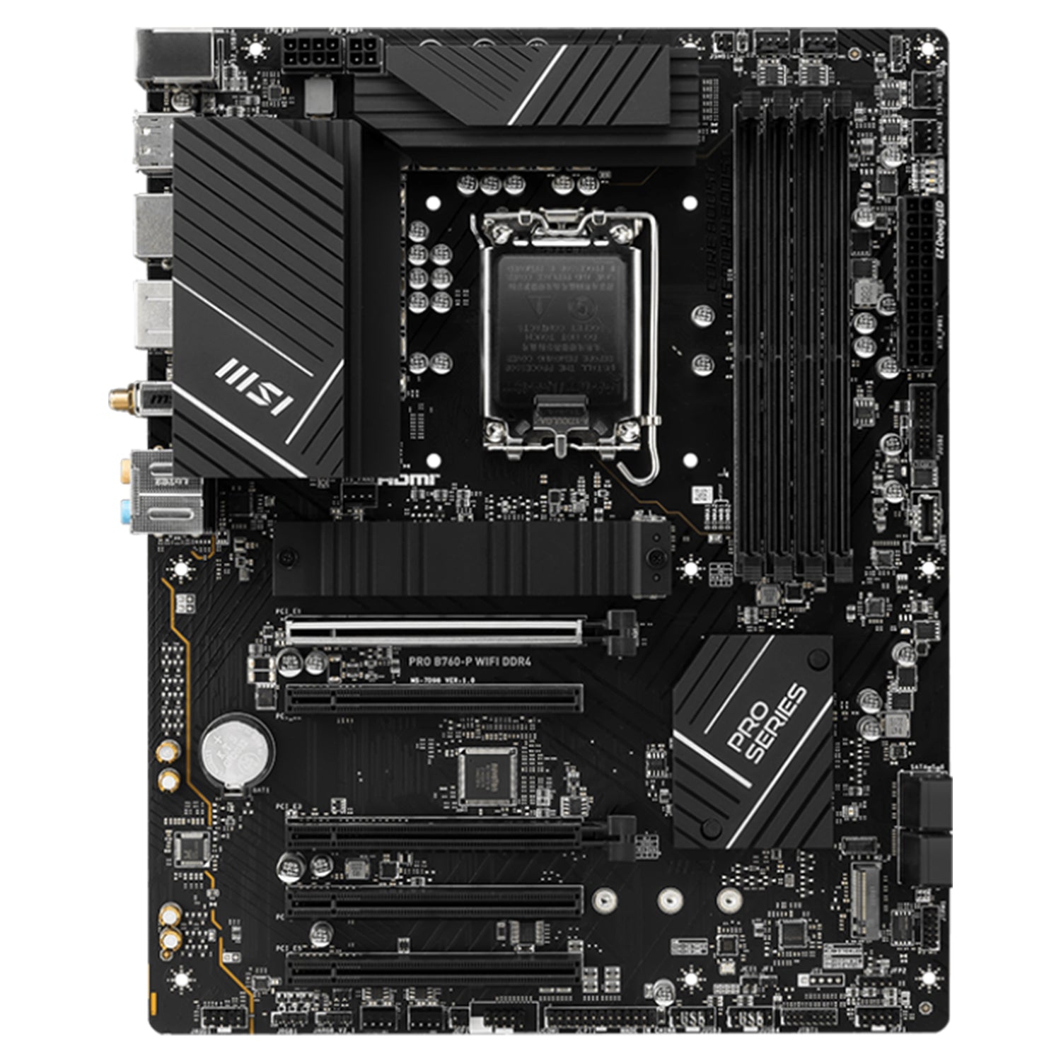 MSI PRO B760-P WIFI DDR4 Gaming Motherboard / ATX - Supports Intel 12th, 13th & 14th Gen Core Processors / LGA 1700 Socket / M.2 Gen4 Slots