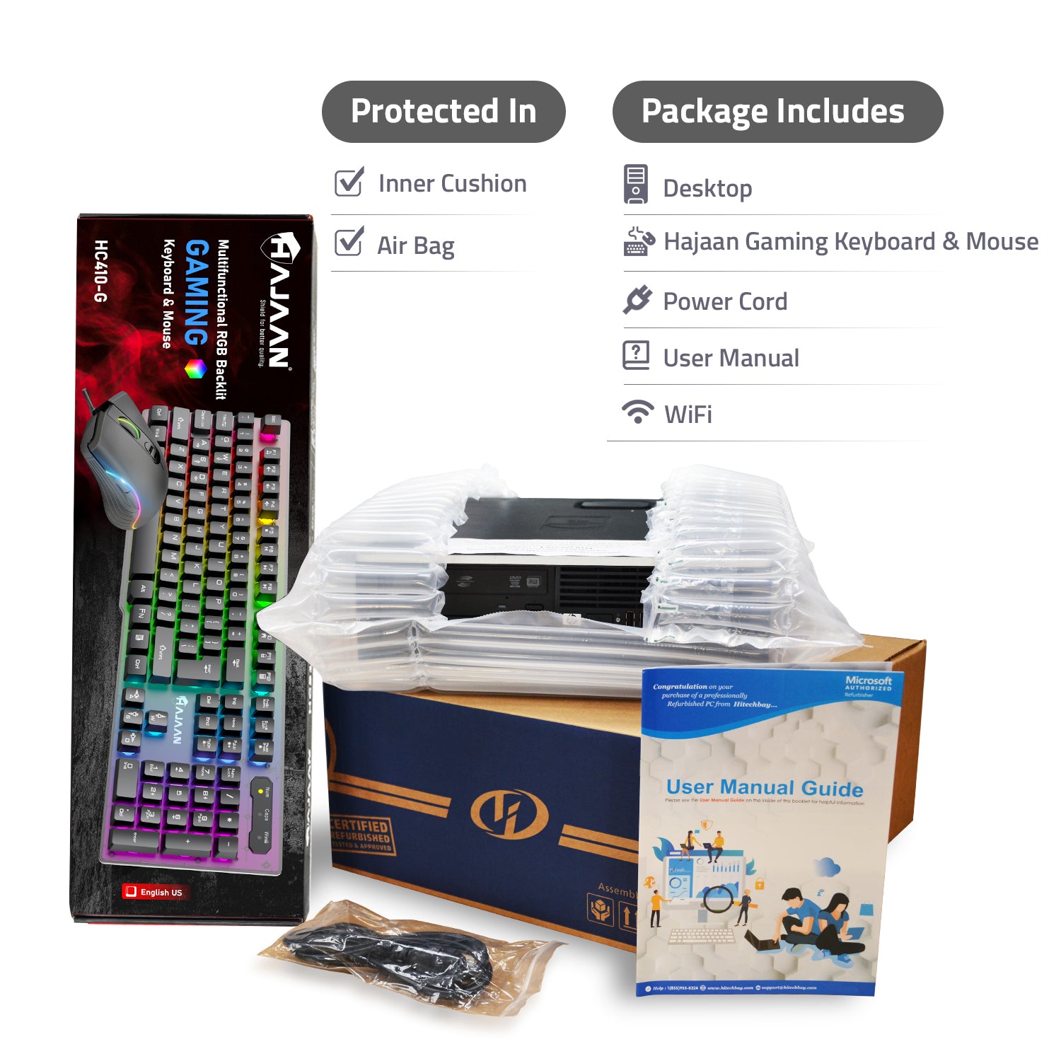 Dell Optiplex RGB Desktop Computer PC, Intel Hexa-Core i5-8500 up to 4.10 GHz, 32GB DDR4 RAM, 2TB NVMe SSD, Dual Monitor Support, Windows 11 Pro, WiFi + Bluetooth - Refurbished