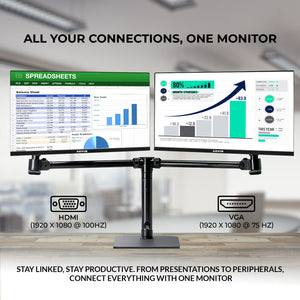 AQVIN 24" Full HD Flat Curvature Monitor - VA Screen With 100Hz Refresh Rate, HDMI and VGA Port, Monitor for PC, Wall Mountable, Best for Office & Home - Black (QM24v)