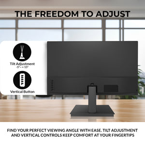 AQVIN 24" Full HD Flat Curvature Monitor - VA Screen With 100Hz Refresh Rate, HDMI and VGA Port, Monitor for PC, Wall Mountable, Best for Office & Home - Black (QM24v)