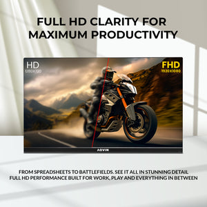 AQVIN 24" Full HD Flat Curvature Monitor - VA Screen With 100Hz Refresh Rate, HDMI and VGA Port, Monitor for PC, Wall Mountable, Best for Office & Home - Black (QM24v)
