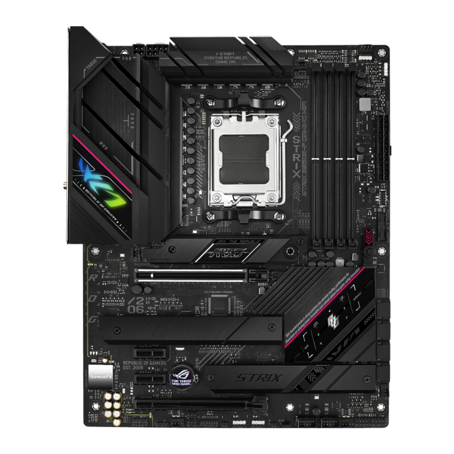 ASUS ROG STRIX B650E-F Gaming WIFI Motherboard, ATX - Support AMD Ryzen 9000/8000/7000 Series Desktop Processor, WiFi 6E With Aura Sync RGB lighting, HDMI / Display Port