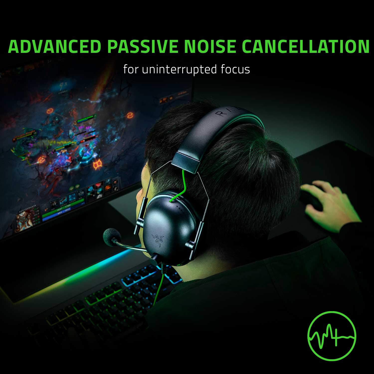 Razer BlackShark V2 X Wired Gaming Headset - With 7.1 Surround Sound, Advanced Passive Noise Cancellation, 3.5 mm Audio Jack - for PC, Mac, PS4, Xbox One