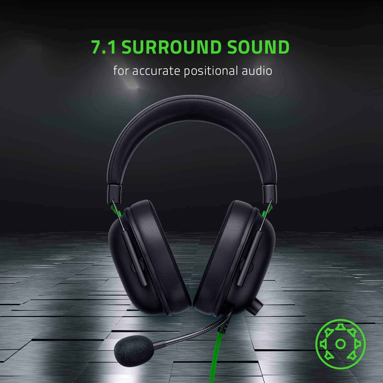 Razer BlackShark V2 X Wired Gaming Headset - With 7.1 Surround Sound, Advanced Passive Noise Cancellation, 3.5 mm Audio Jack - for PC, Mac, PS4, Xbox One