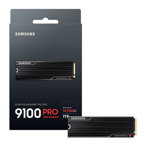 SAMSUNG 9100 PRO With Heatsink Solid State Drive - 1TB NVMe M.2 SSD, R/W Speed Up to 14,700/ 13,300 MB/s, PCIe Gen 5.0, NVMe 2.0, V-NAND - (MZ-VAP1T0CW)