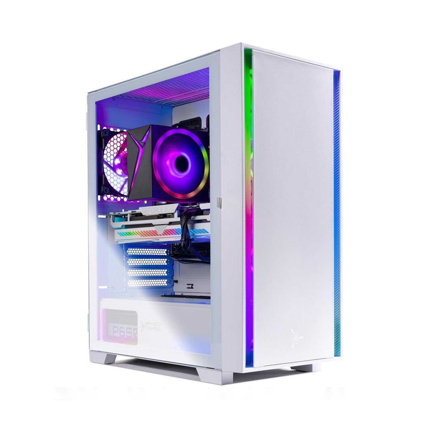 SKYTECH SHIVA II Gaming Desktop Computer PC - White | 650W Gold PSU| Intel Core i5 - 12400F Processor | GeForce RTX 3060 Ti | 16GB DDR4 RAM | 1TB NVMe SSD + 8TB HDD| Windows 11 Home | AC WiFi