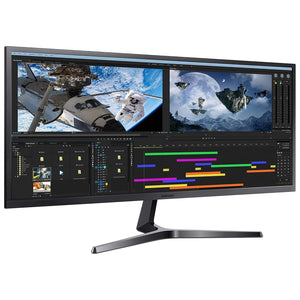 SAMSUNG 34-Inch Ultra-Wide WQHD With 21:9 Wide Screen Monitor - 75Hz Refresh Rate, VA FreeSync With Flicker-Free - Dark Blue Grey (LS34J552WQNXZA)