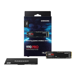 SAMSUNG 990 PRO Internal Solid State Drive - 1TB NVMe M.2 SSD, R/W Speed Up to 7,450/ 6,900 MB/s, PCIe Gen 4.0, NVMe 2.0, V-NAND (MZ-V9P1T0B/AM)