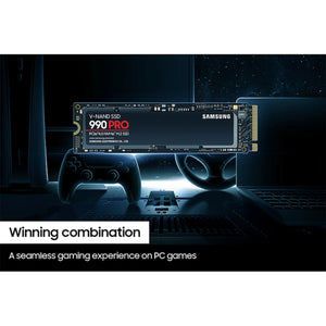 SAMSUNG 990 PRO Internal Solid State Drive - 1TB NVMe M.2 SSD, R/W Speed Up to 7,450/ 6,900 MB/s, PCIe Gen 4.0, NVMe 2.0, V-NAND (MZ-V9P1T0B/AM)