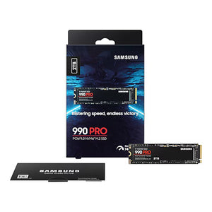 SAMSUNG 990 PRO Internal Solid State Drive - 2TB NVMe M.2 SSD, R/W Speed Up to 7,450/ 6,900 MB/s, PCIe Gen 4.0, NVMe 2.0, V-NAND (MZ-V9P2T0B/AM)