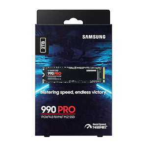SAMSUNG 990 PRO Internal Solid State Drive - 2TB NVMe M.2 SSD, R/W Speed Up to 7,450/ 6,900 MB/s, PCIe Gen 4.0, NVMe 2.0, V-NAND (MZ-V9P2T0B/AM)
