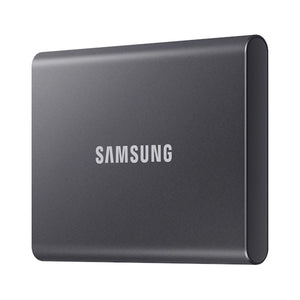 SAMSUNG T7 Portable 1TB SSD - R/W Speed Up to 1050/1000 MB/s, USB 3.2 Gen 2 (Gray) - MU-PC1T0T/AM