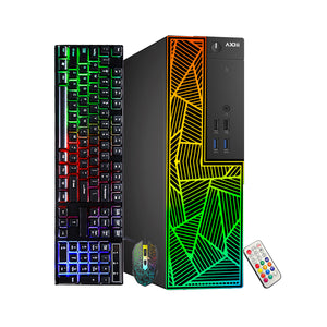 AXOII PRISM RGB Gaming Desktop Computer PC, Intel Core I7 - 6700 Up to 4.0GHz Processor, Graphics Card - AMD Radeon RX 550, 16GB - 32GB DDR3 RAM, 512GB - 1TB SSD, Wi-Fi, Bluetooth - Windows 10 Pro