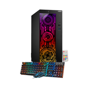 AXOII ELECTRA RGB Gaming Desktop Computer PC, Intel Core - I5/I7 Processor, Graphics Card - RX 550 / GTX 1050 / GTX 1650 / RTX 3050, 32GB DDR4 RAM, 1TB NVMe SSD, Wi-Fi, Bluetooth - Windows 11 Pro