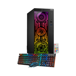 AXOII ELECTRA RGB Gaming Desktop Computer PC, Intel Core - I5/I7 Processor, Graphics Card - RX 550 / GTX 1050 / GTX 1650 / RTX 3050, 32GB DDR4 RAM, 1TB NVMe SSD, Wi-Fi, Bluetooth - Windows 11 Pro