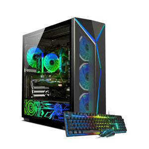 AQVIN AQ80 Gaming Desktop Computer PC Tower - Intel Core i7 - 8700 Processor Up to 4.60 GHz, GeForce GTX 1650/1660 | RTX 3050/5060 Graphics Card, 32GB DDR4 RAM, 1TB SSD - 2TB SSD, Windows 11 Pro, Gaming Keyboard and Mouse