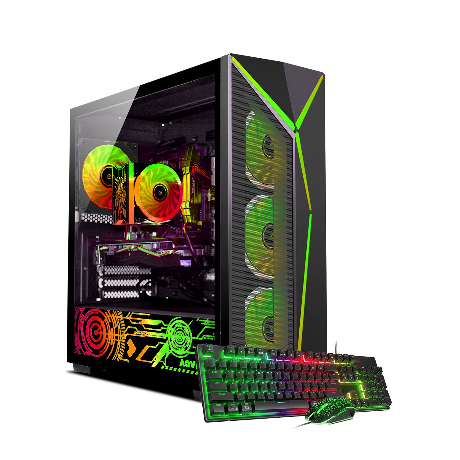 AQVIN AQ80 Gaming Desktop Computer PC Tower - Intel Core i7 - 8700 Processor Up to 4.60 GHz, GeForce GTX 1650/1660 | RTX 3050/5060 Graphics Card, 32GB DDR4 RAM, 1TB SSD - 2TB SSD, Windows 11 Pro, Gaming Keyboard and Mouse