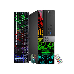Dell Optiplex RGB Desktop Computer PC, Intel Hexa-Core i5-8500 up to 4.10 GHz, 16GB DDR4 RAM, 2 TB NVMe SSD, Dual Monitor Support, Windows 11 Pro - Refurbished