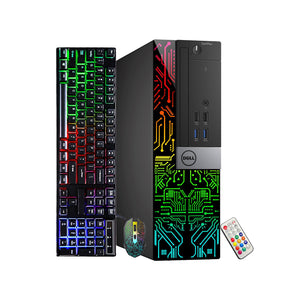Dell OptiPlex 5060 RGB Desktop Computer - Intel i5-8500 Six Core (4.1GHz Turbo) | 32GB DDR4 RAM | 1TB /2TB SSD | GT 730/ 1030/ RX 550 WiFi + Bluetooth | Windows 11 Pro - Refurbished