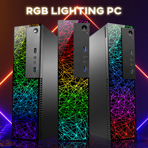 Lenovo ThinkCentre RGB SFF Desktop Computer, Intel Core i7-6700, RX 550/1030, 16GB -32GBRAM | 512GB - 2TBSSD, 4K 2-Monitor Support, Wi-Fi, Bluetooth - Windows 10 Pro - Refurbished