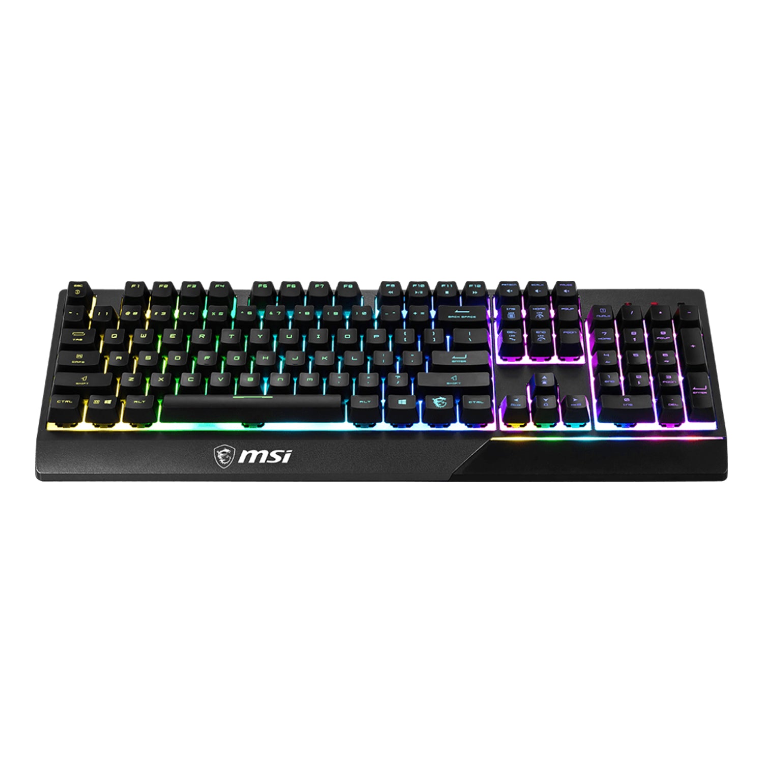 MSI VIGOR GK30 RGB Lighting Gaming Keyboard - USB 2.0 Wired Membrane 6 Zones With Plunger Switches, Water repellent & Splash-Proof , 20-key anti-ghosting - Black