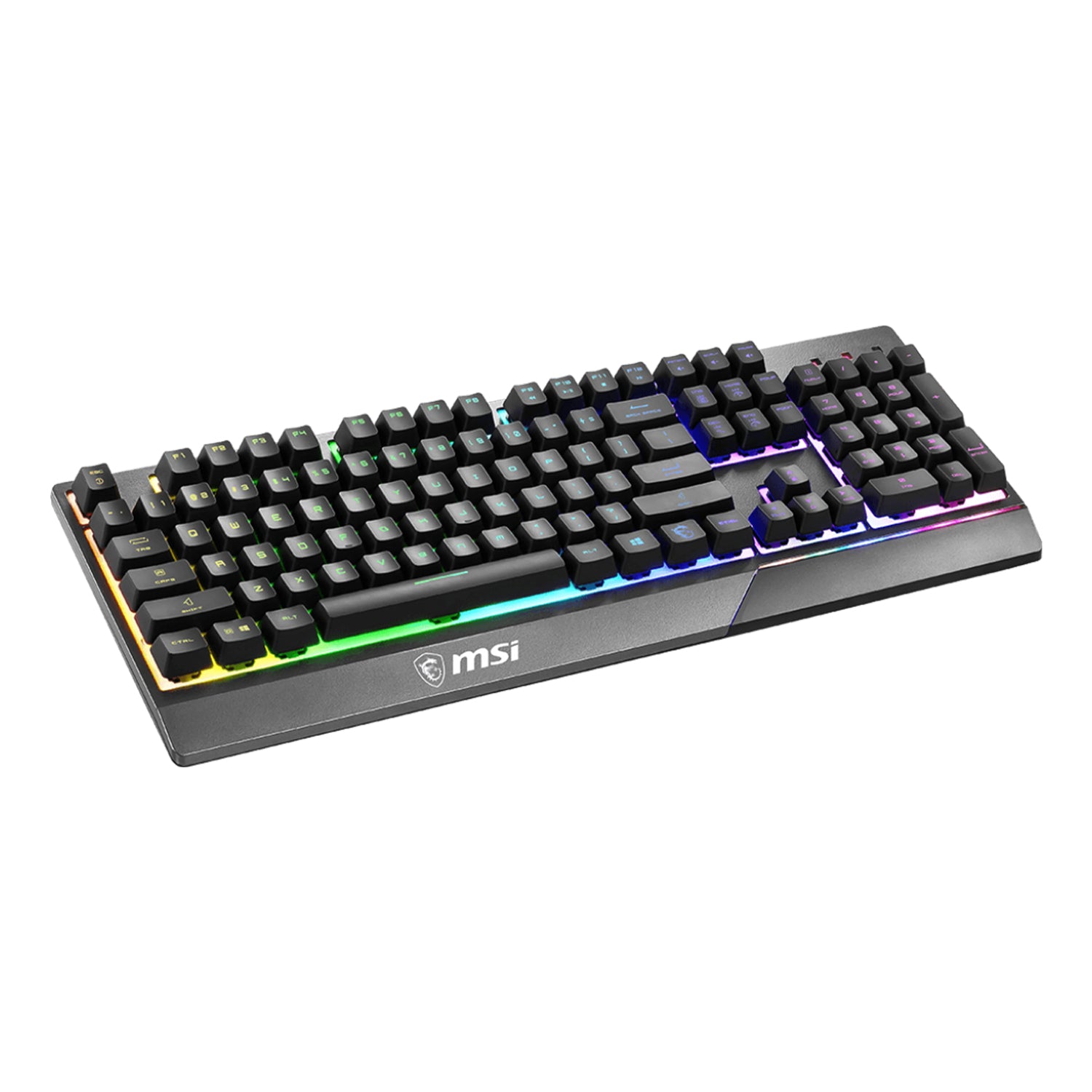 MSI VIGOR GK30 RGB Lighting Gaming Keyboard - USB 2.0 Wired Membrane 6 Zones With Plunger Switches, Water repellent & Splash-Proof , 20-key anti-ghosting - Black