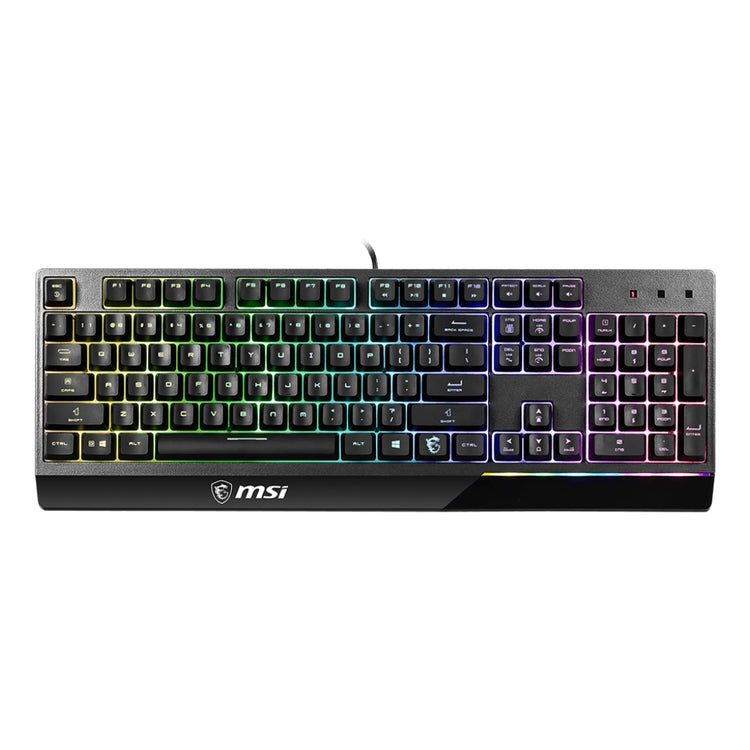 MSI VIGOR GK30 RGB Lighting Gaming Keyboard - USB 2.0 Wired Membrane 6 Zones With Plunger Switches, Water repellent & Splash-Proof , 20-key anti-ghosting - Black