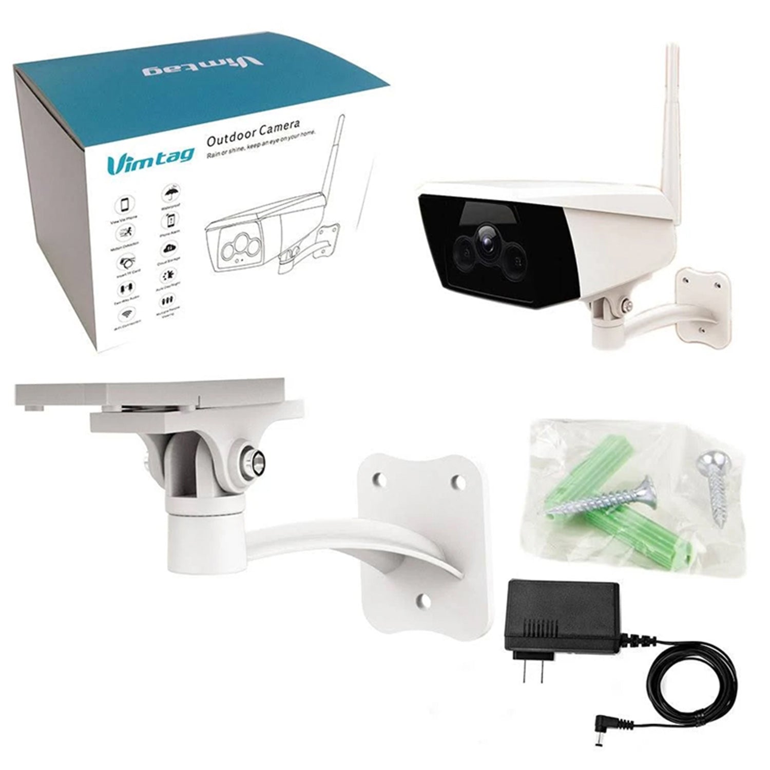 Vimtag Infrared night Vision B5 | 4MP Wireless Wi-Fi Ultra HD Smart IP Water-Proof Outdoor Security Camera | Built-in-Speaker and Microphone With 2-Way Audio | IR Night Vision | Compatible with Alexa