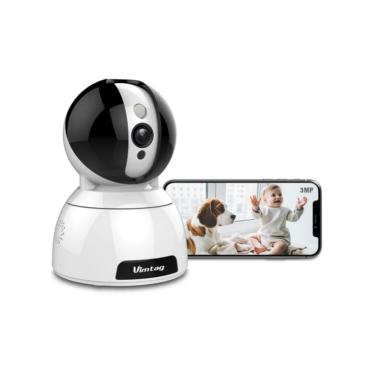 Vimtag AI CP3 4MP Wi-Fi Smart PTZ Cloud IP Indoor Security Camera - 360 Degree Pan-Tilt View Camera With Face Detection, 2-Way Audio, IR Night Vision, Compatible with Alexa